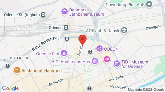 Kantorruimte te huur i Odense C - kort over placeringen