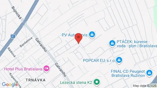 Lokaler til leje i Bratislava Ružinov - kort over placeringen