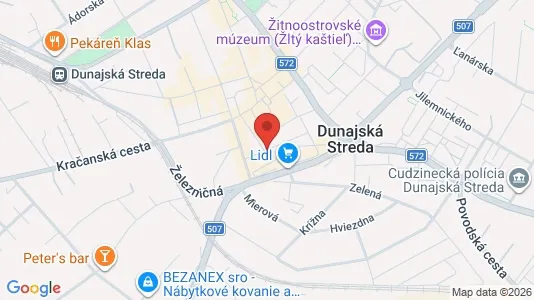 Gewerbeflächen zur Miete i Dunajská Streda - kort over placeringen