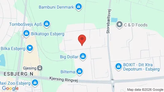 Magazyny Do wynajęcia i Esbjerg N - kort over placeringen