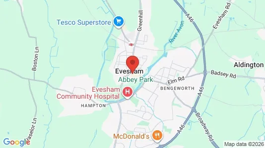 Ladenlokale zum Kauf i Evesham - Worcestershire – Foto von Google Street View