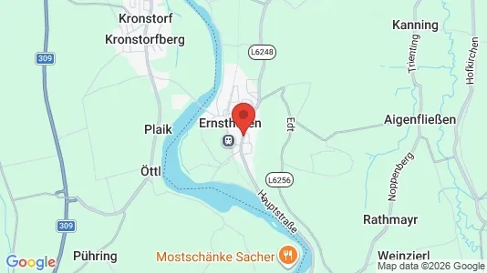 Erhvervsgrunde til leje i Ernsthofen - kort over placeringen