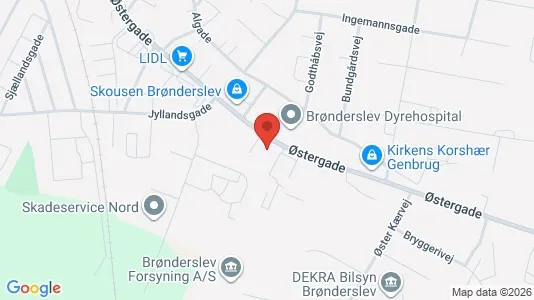 Warehouses for sale i Brønderslev - kort over placeringen