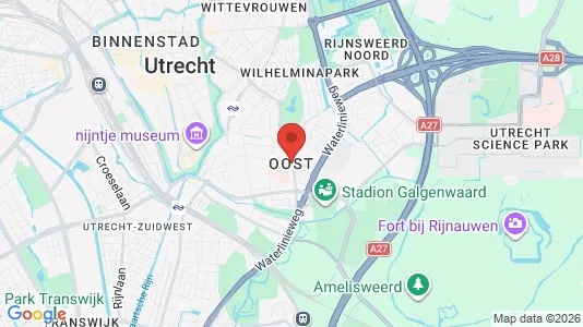 Kontorlokaler til leje i Utrecht Oost - kort over placeringen