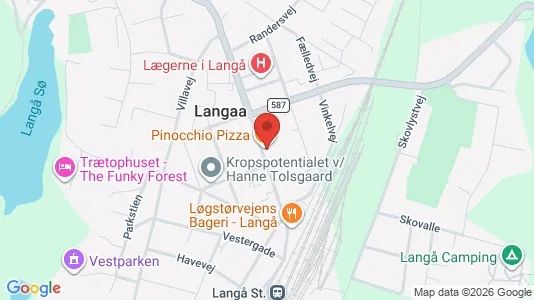 Kontorlokaler til salg i Langå - kort over placeringen