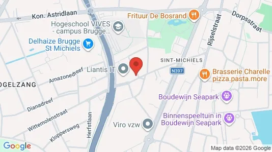 Kontorlokaler til leje i Brugge - kort over placeringen