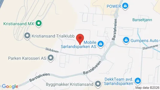 Office spaces for rent i Kristiansand - kort over placeringen
