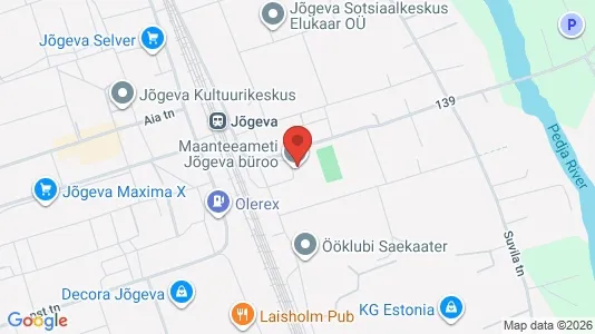 Büros zur Miete i Jõgeva - kort over placeringen