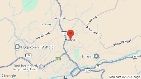 Office spaces for rent i Halden - kort over placeringen