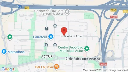 Commercial properties for rent i Zaragoza - kort over placeringen