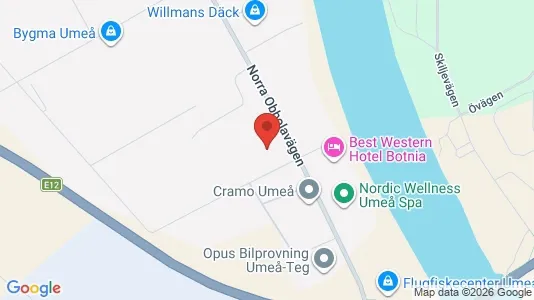 Industrial properties for rent i Umeå - kort over placeringen