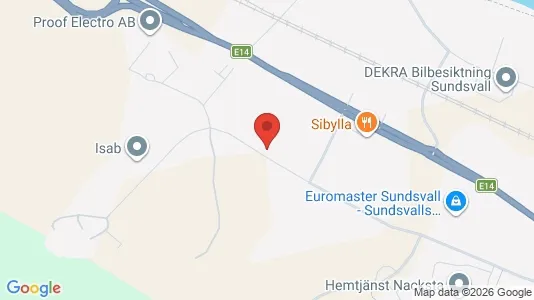Industrial properties for rent i Sundsvall - kort over placeringen