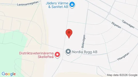 Lagerlokaler til leje i Skellefteå - kort over placeringen