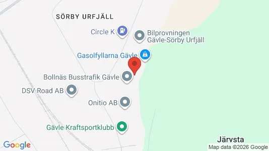 Industrial properties for rent i Gävle - kort over placeringen