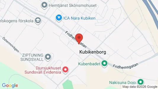 Industrial properties for rent i Sundsvall - kort over placeringen