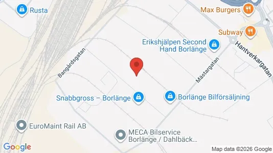 Værkstedslokaler til leje i Borlänge - Foto fra Google Street View