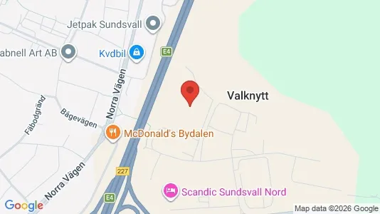 Kontorer til leie i Sundsvall - kort over placeringen