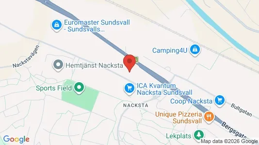 Industrial properties for rent i Sundsvall - kort over placeringen