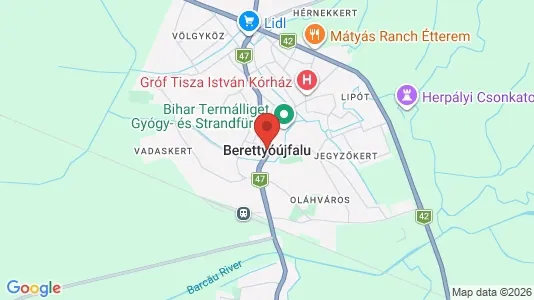 Commercial properties for sale i Berettyóújfalui - kort over placeringen