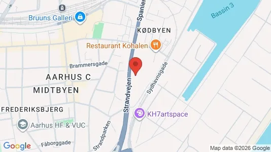 Kontorhoteller til leie i Aarhus C - kort over placeringen