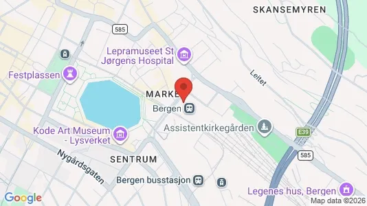 Office spaces for rent i Bergen Bergenhus - kort over placeringen