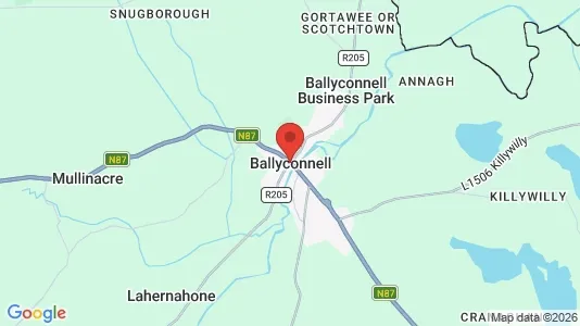 Restaurants for rent i Ballyconnell - kort over placeringen