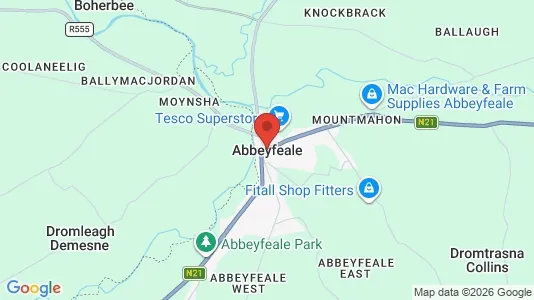Liikekiinteistöt Vuokrattavana i Abbeyfeale - Kuva Google Street Viewstä