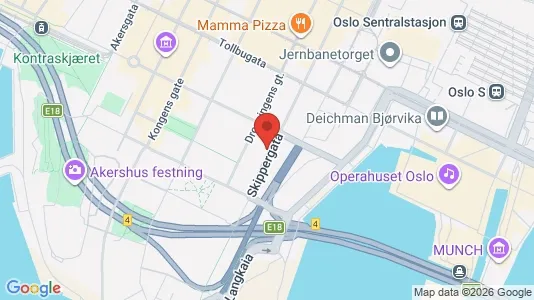 Kontorlokaler til leje i Oslo Sentrum - kort over placeringen