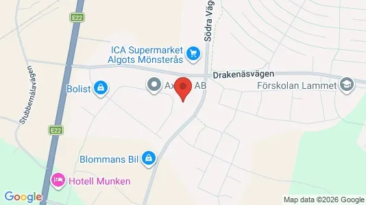 Commercial properties for sale i Mönsterås - kort over placeringen