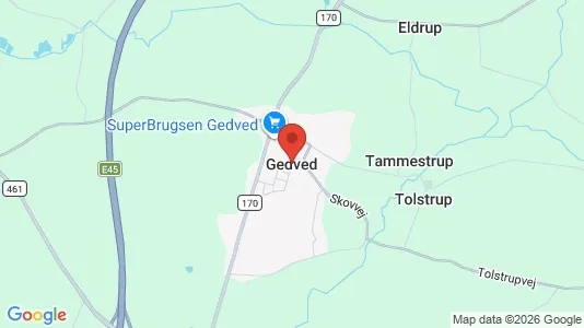 Varastot Myynnissä i Gedved - Kuva Google Street Viewstä