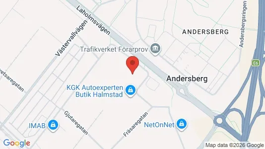 Företagslokaler till salu i Halmstad - kort over placeringen