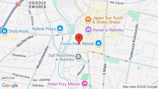 Liikekiinteistöt Vuokrattavana i Rybnik - kort over placeringen