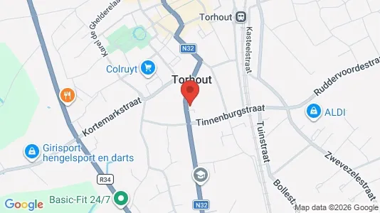 Lokaler til leje i Torhout - kort over placeringen