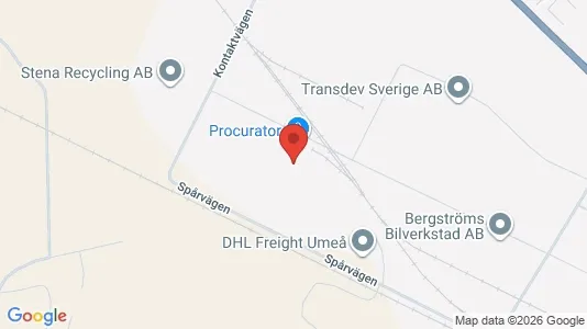 Verkstedhaller til leie i Umeå – Bilde fra Google Street View
