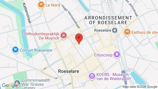 Commercial properties for rent i Roeselare - kort over placeringen