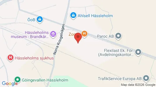 Lager til leie i Hässleholm - kort over placeringen