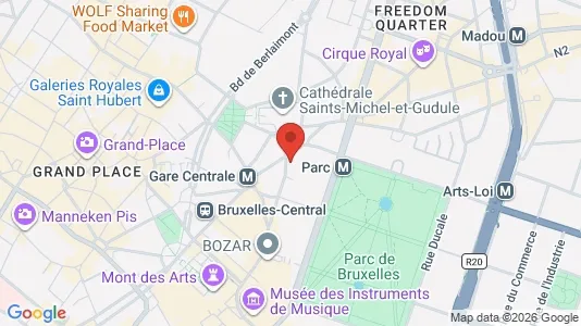 Commercial properties for rent i Stad Brussel - kort over placeringen