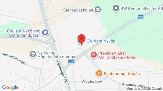Toimistotilat Vuokrattavana i Nyköping - kort over placeringen