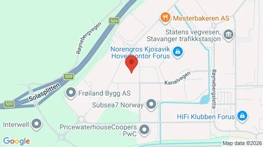 Commercial properties for rent i Stavanger - kort over placeringen
