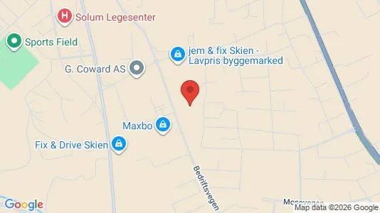 Commercial properties for rent i Skien - kort over placeringen