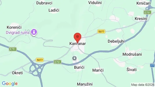 Kantorruimte te huur i Kanfanar - kort over placeringen