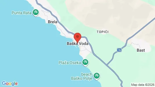 Kontorer til leie i Baška Voda - kort over placeringen
