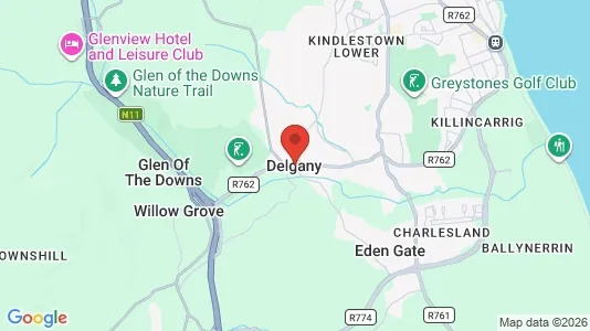 Commercial properties for rent i Delgany - kort over placeringen