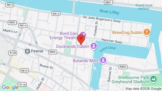 Commercial properties for rent i Dublin 2 - kort over placeringen