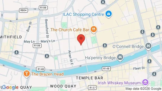 Commercial properties for rent i Dublin 1 - kort over placeringen