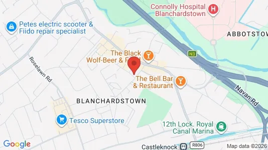 Commercial properties for rent i Dublin 15 - kort over placeringen