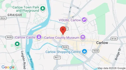 Commercial properties for rent i Carlow - kort over placeringen
