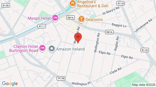 Commercial properties for rent i Dublin 4 - kort over placeringen