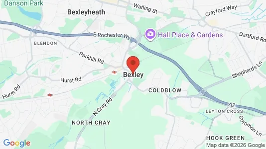 Restaurants for sale i Bexley - Kent - kort over placeringen
