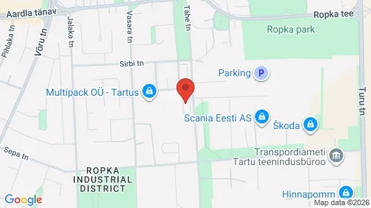 Commercial properties for rent i Tartu - kort over placeringen